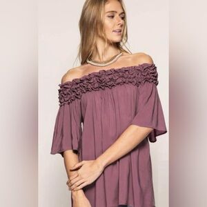 She + Sky Ruffle Top